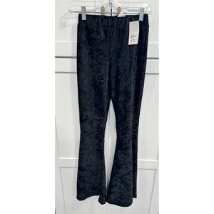 Black Velvet Flared Bell Bottom Pants Boho Chic Goth